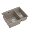QUADRON | LOGAN 150 | granitowy zlewozmywak kuchenny SOFT TAUPE + STAL | wymiary: 55,5 x 46 x 22 cm | 1,5-komorowy podwieszany | podbudowa szafki od: 60 cm HCQL5646U4BSU
